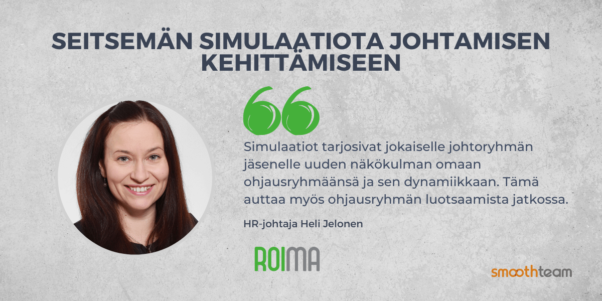 Heli Jelonen, Roima Intelligence Oy: Kehitimme johtamista ja tiimityöskentelyä SmoothTeam-simulaatioilla